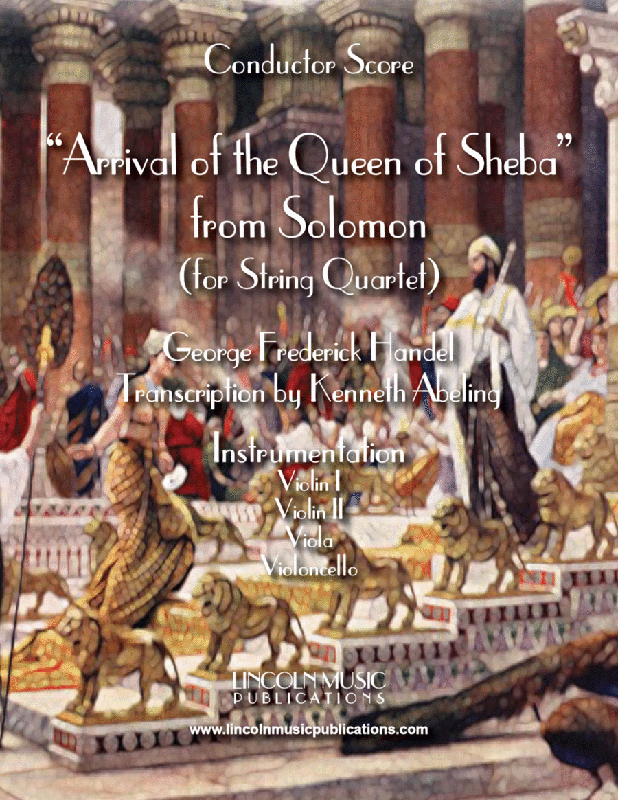 Arrival of the Queen of Sheba (for String Quartet) String Quartet scores gallery preview page 1