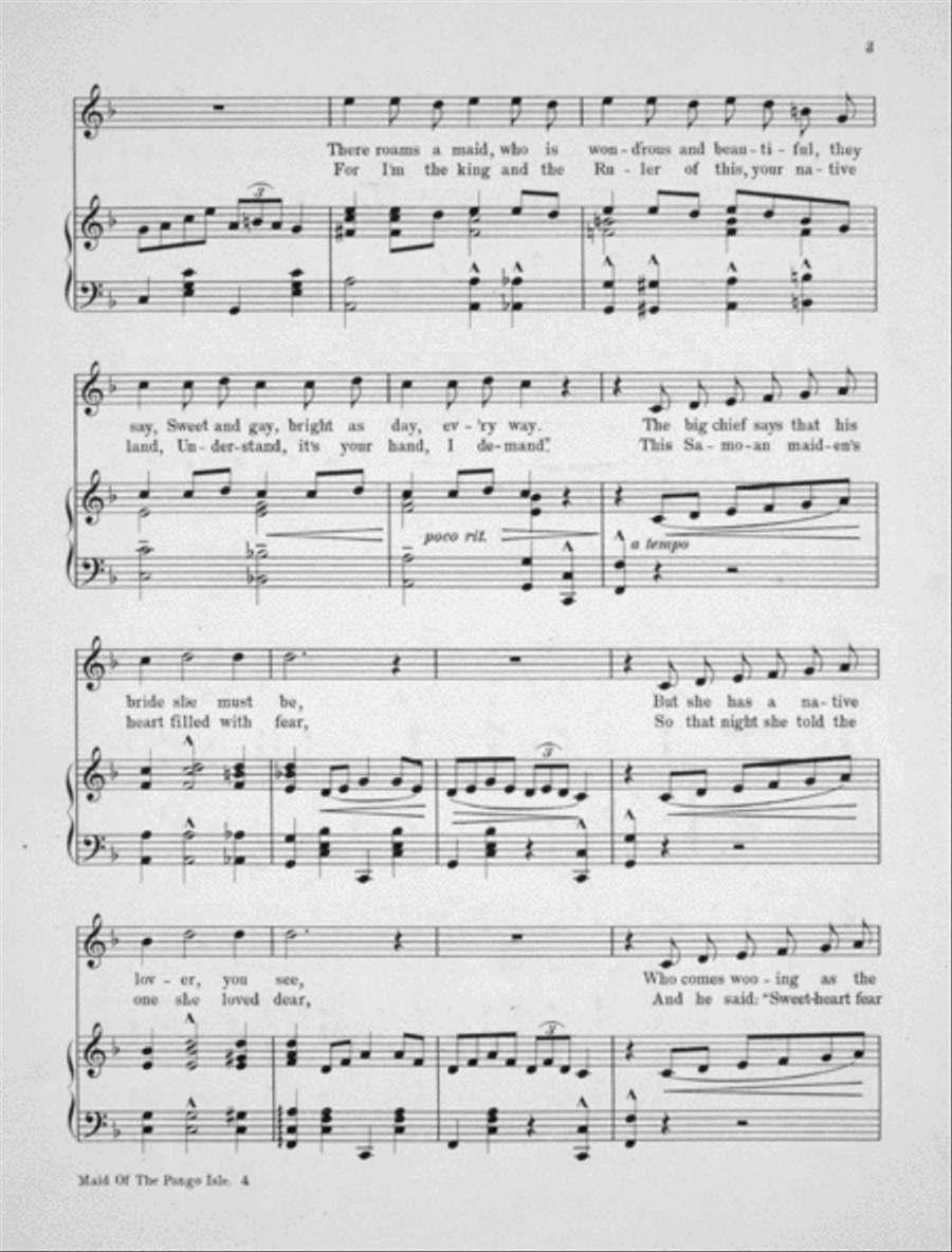 Maid of the Pango Isle. Song Voice scores gallery preview page 3