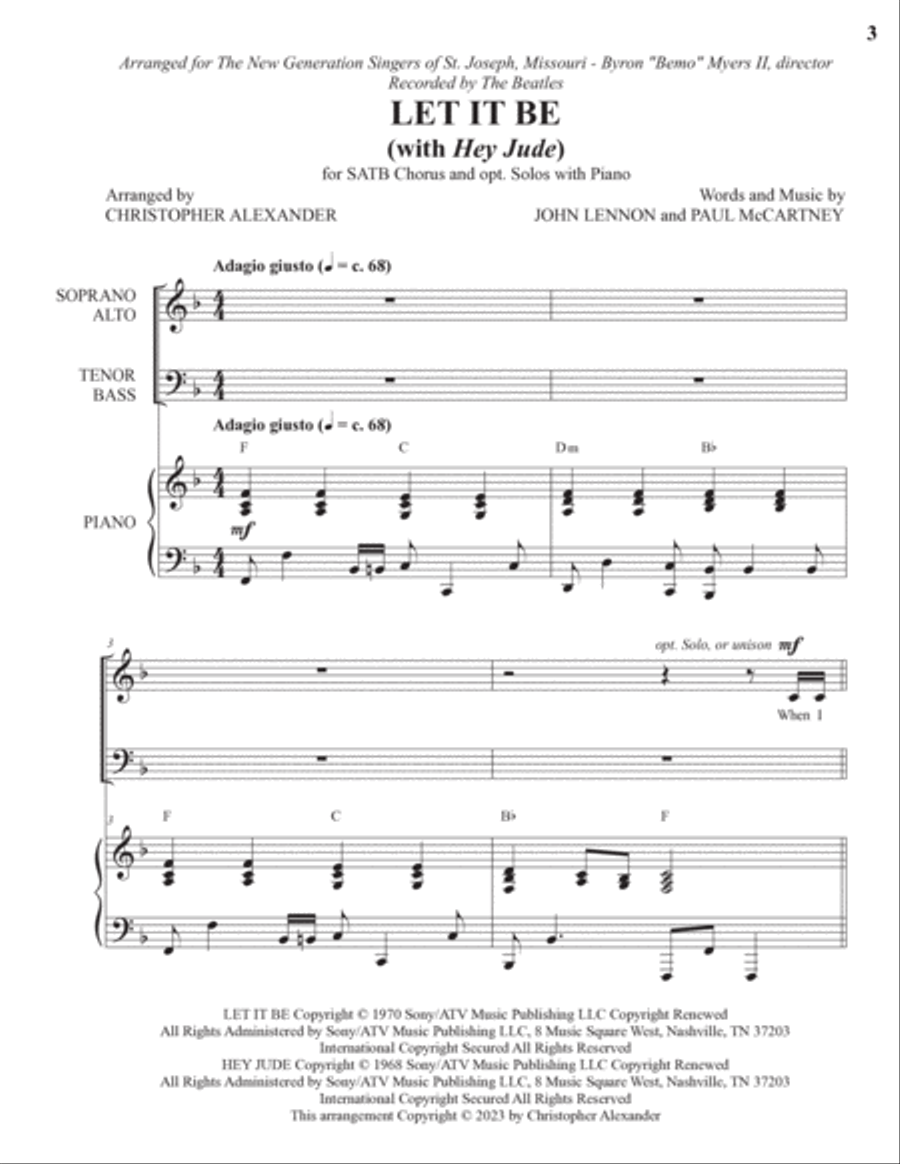 Let It Be 4-Part scores gallery preview page 3
