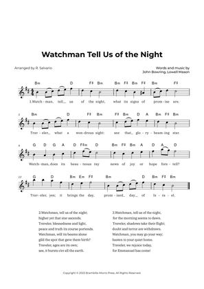 Watchman Tell Us of the Night (Key of B Minor)