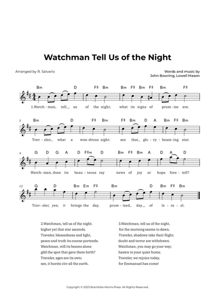 Watchman Tell Us of the Night (Key of B Minor) image number null