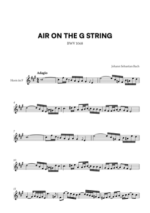 Book cover for Johann Sebastian Bach - Air on the G String (for French Horn Solo)