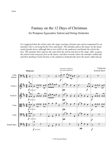 Fantasy on the 12 Days of Christmas for Pompous Egocentric Soloist and String Orchestra image number null