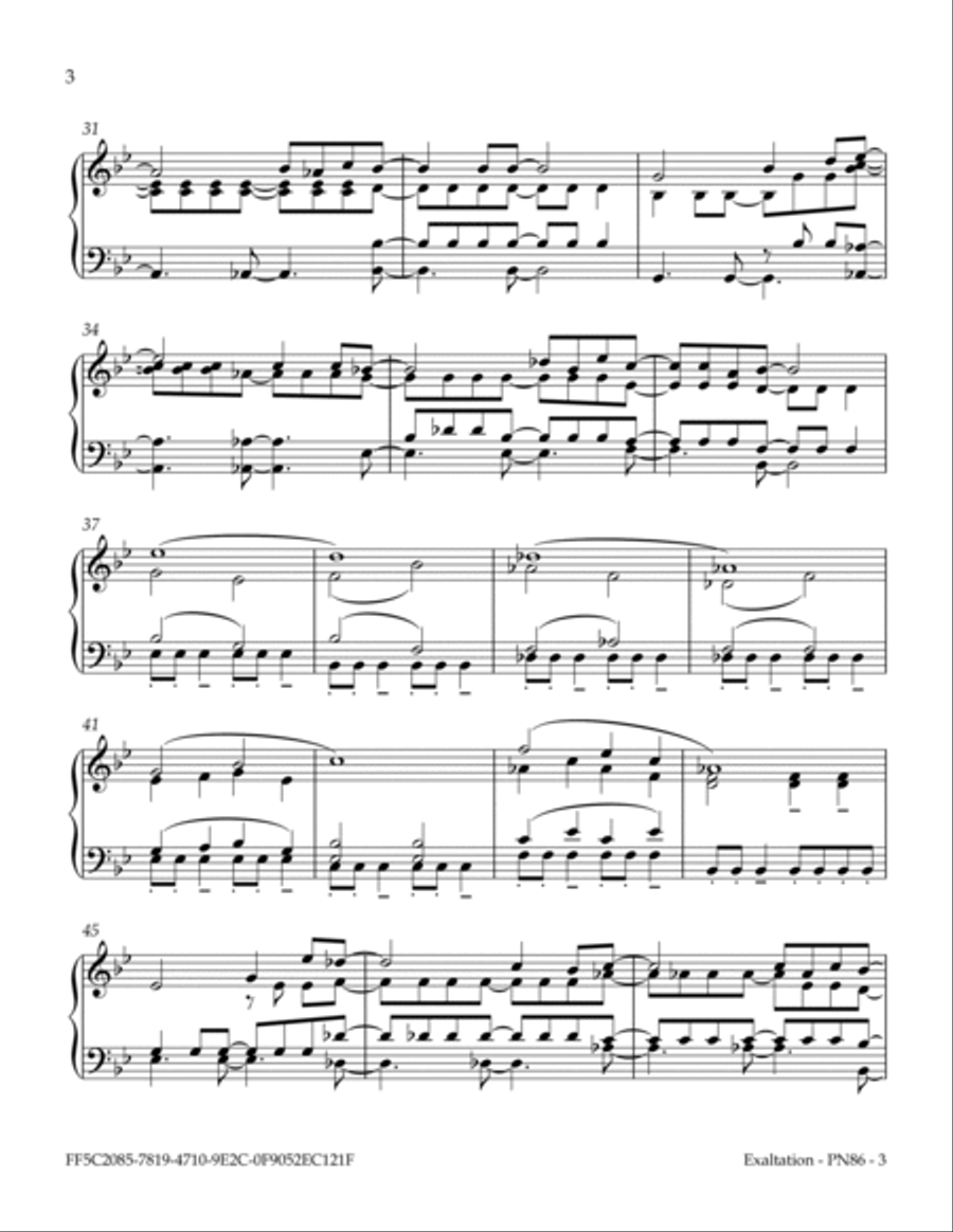Exaltation Piano Solo scores gallery preview page 4