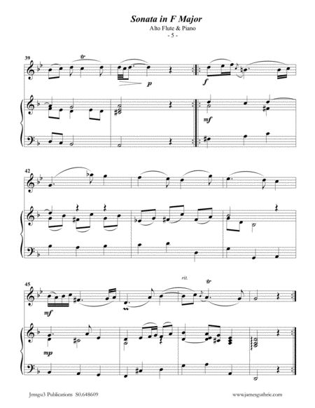Telemann: Sonata in F Major for Alto Flute & Piano image number null