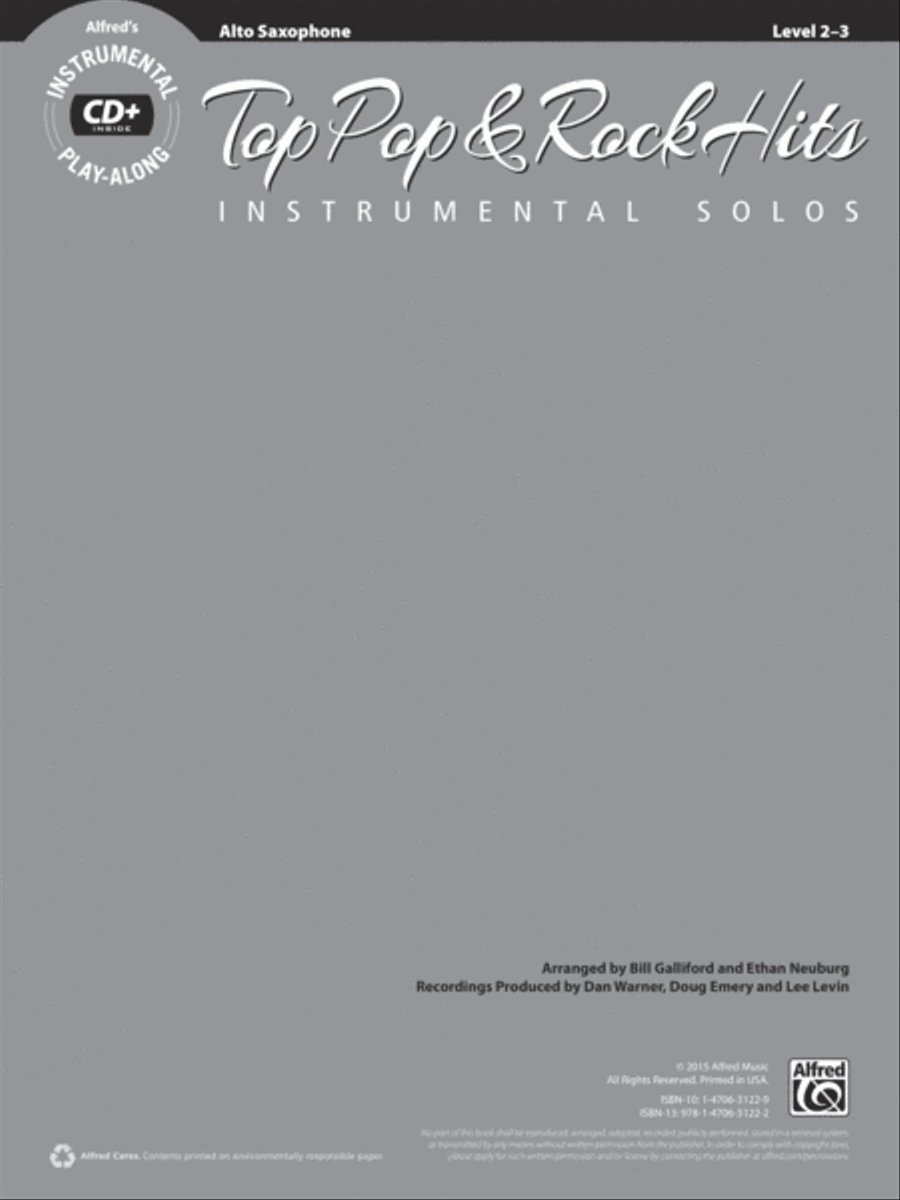 Top Pop & Rock Hits Instrumental Solos Alto Saxophone scores gallery preview page 5