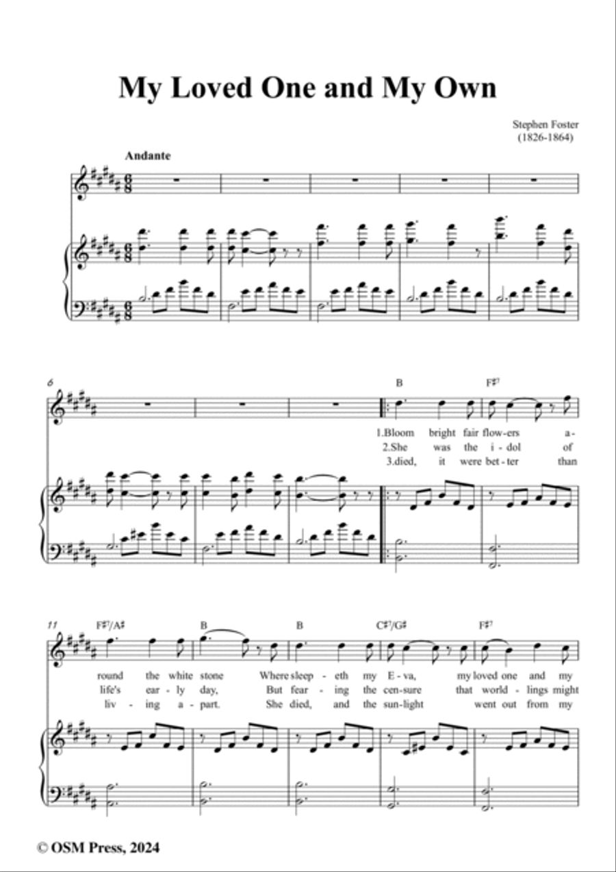 S. Foster-My Loved One and My Own,in B Major Voice scores gallery preview page 2