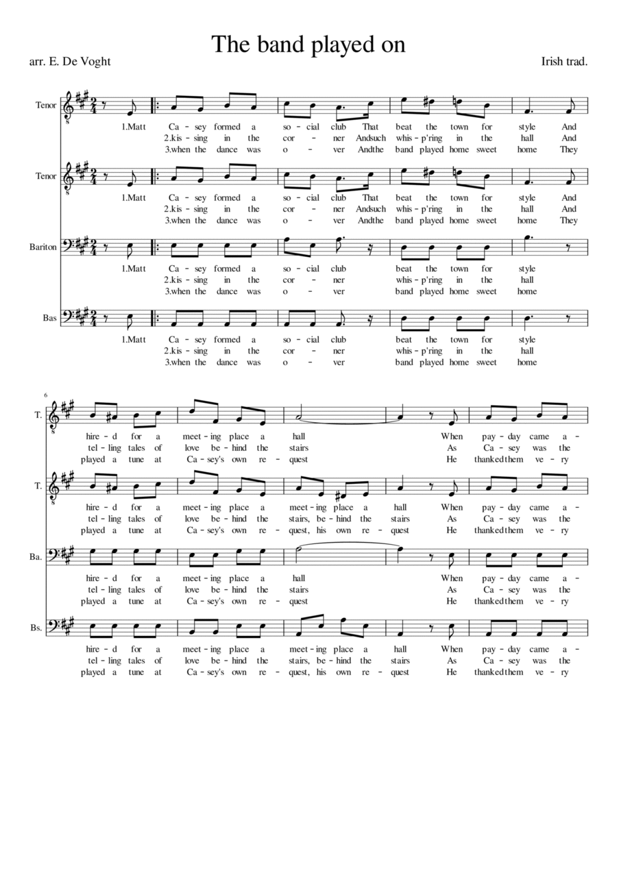 The Band played on TTBB scores gallery preview page 1
