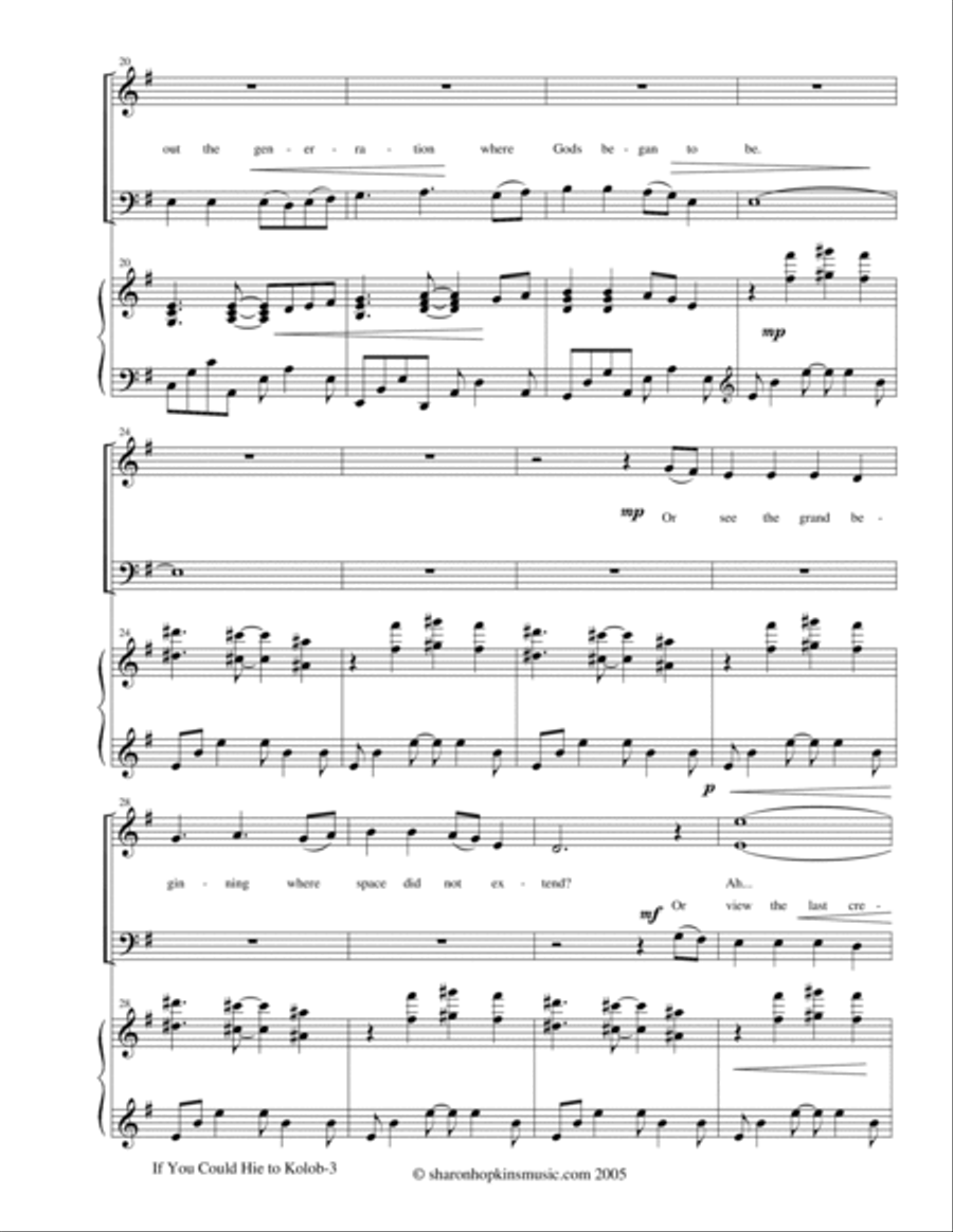 If You Could Hie to Kolob SATB 4-Part scores gallery preview page 3