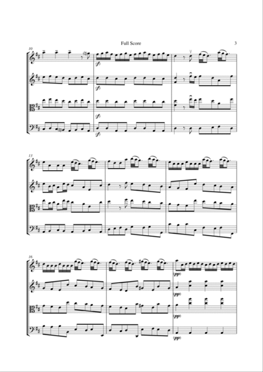 CONCERTO IN D MAJOR FOR 2 VIOLINS, LUTE AND BASSO CONTINUO, F.XII NO.15, 3rd Mov., STRING TRIO String Trio scores gallery preview page 5