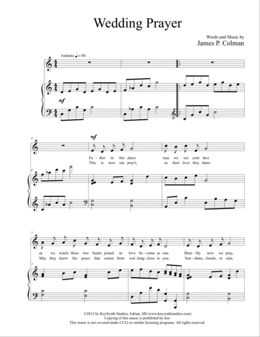 Wedding Prayer High Voice scores gallery preview page 3