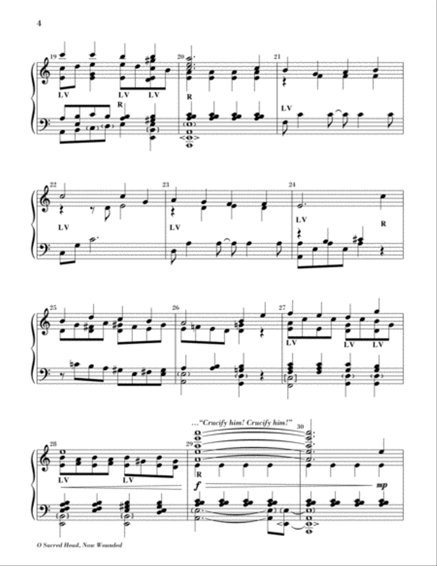 O Sacred Head, Now Wounded Children's Choir scores gallery preview page 4