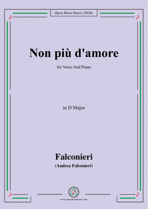 Book cover for Falconieri-Non più d'amore,in D Major,for Voice and Piano