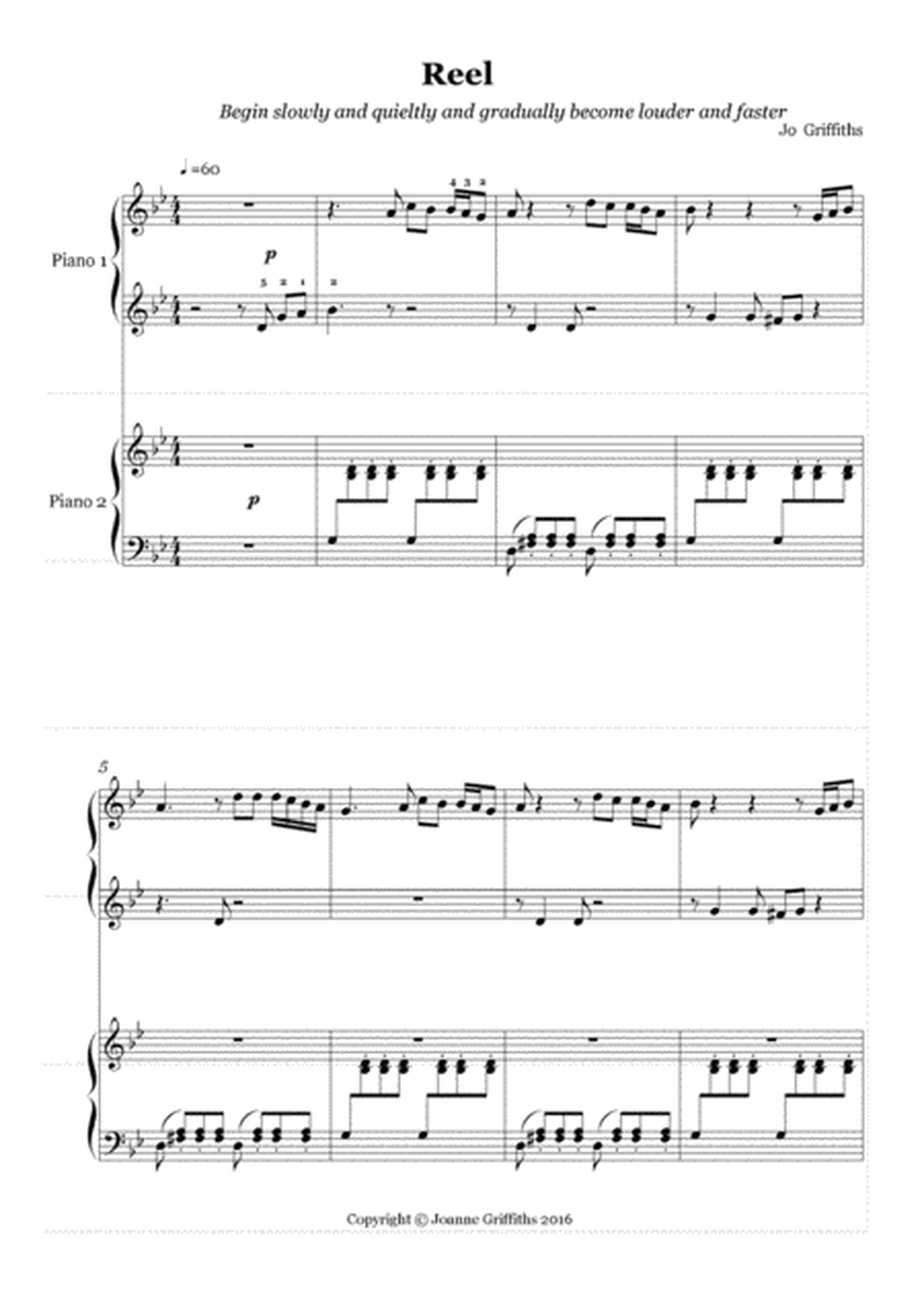 Reel. An Easy Piano Duet for 4 hands 1 Piano image number null