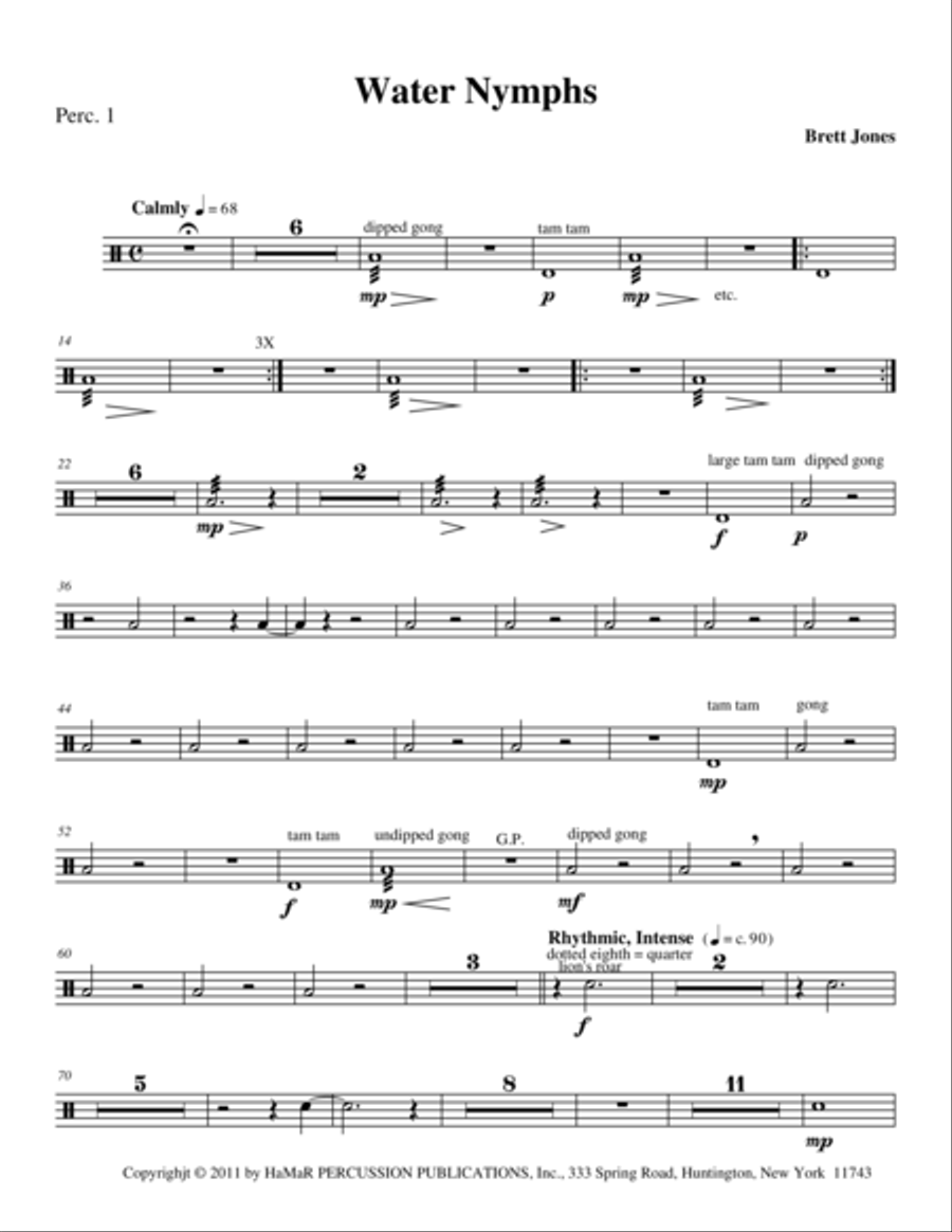 Water Nymphs Percussion Ensemble scores gallery preview page 1
