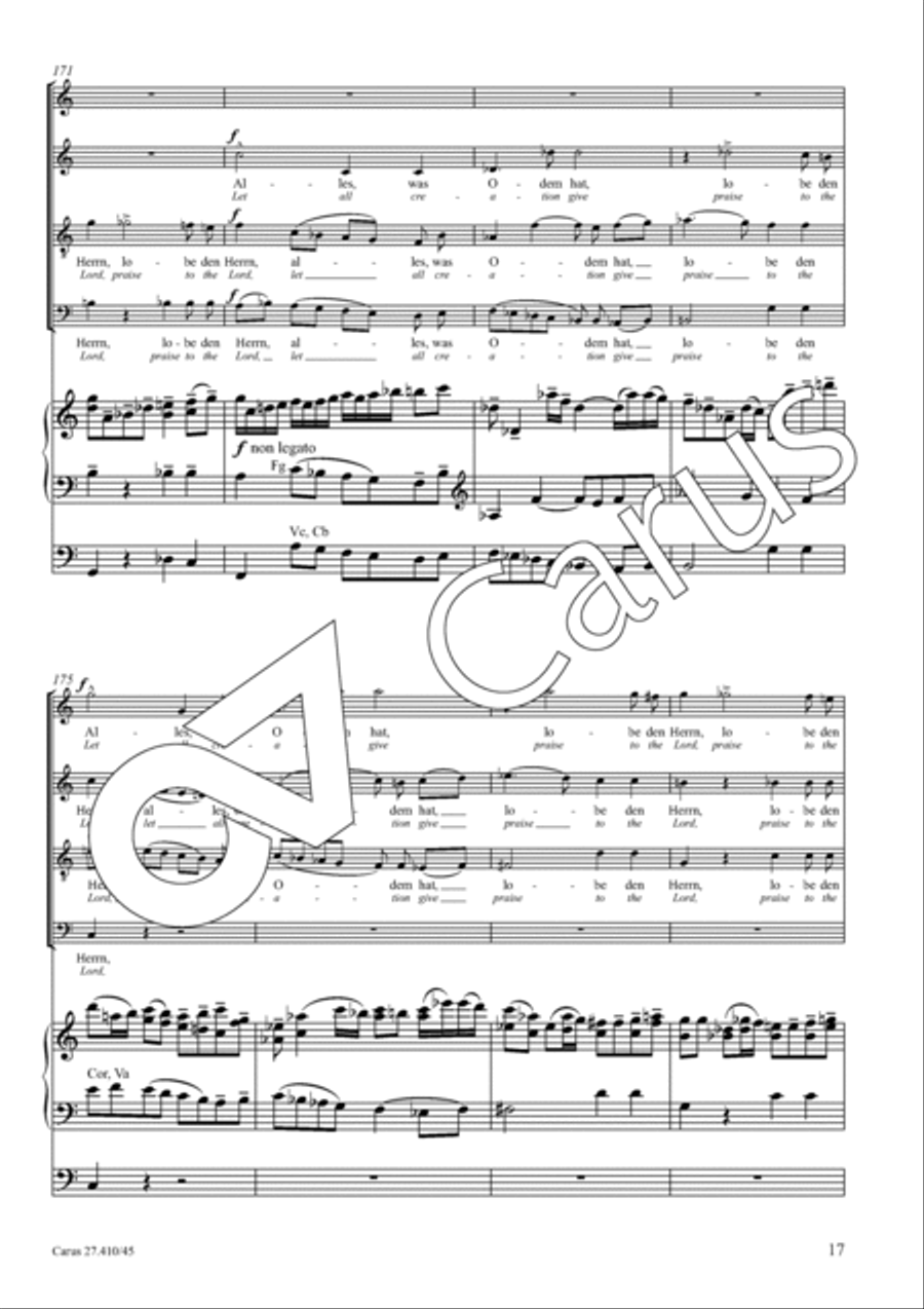 Halleluja! Praise ye the Lord in his sanctuary Divisi scores gallery preview page 20