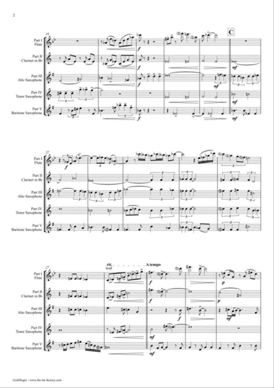 Goldfinger Woodwind Ensemble scores gallery preview page 2