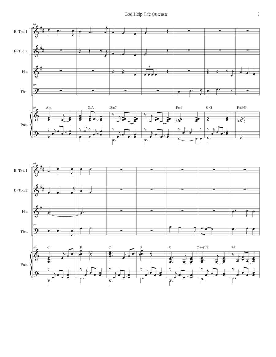 God Help The Outcasts Brass Ensemble scores gallery preview page 3