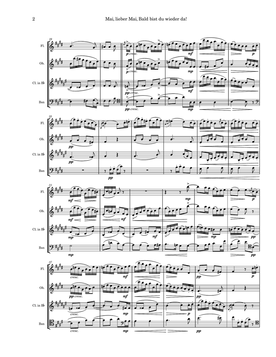 Mai, lieber Mai from Album for the Young, Opus 68 Woodwind Quartet scores gallery preview page 2