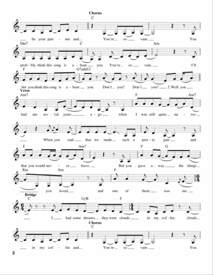 You're So Vain Voice scores gallery preview page 2