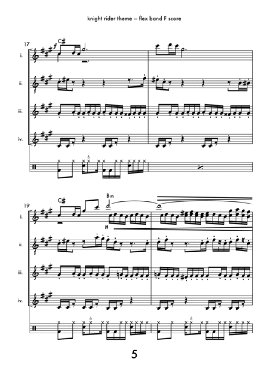 Knight Rider Theme English Horn scores gallery preview page 6