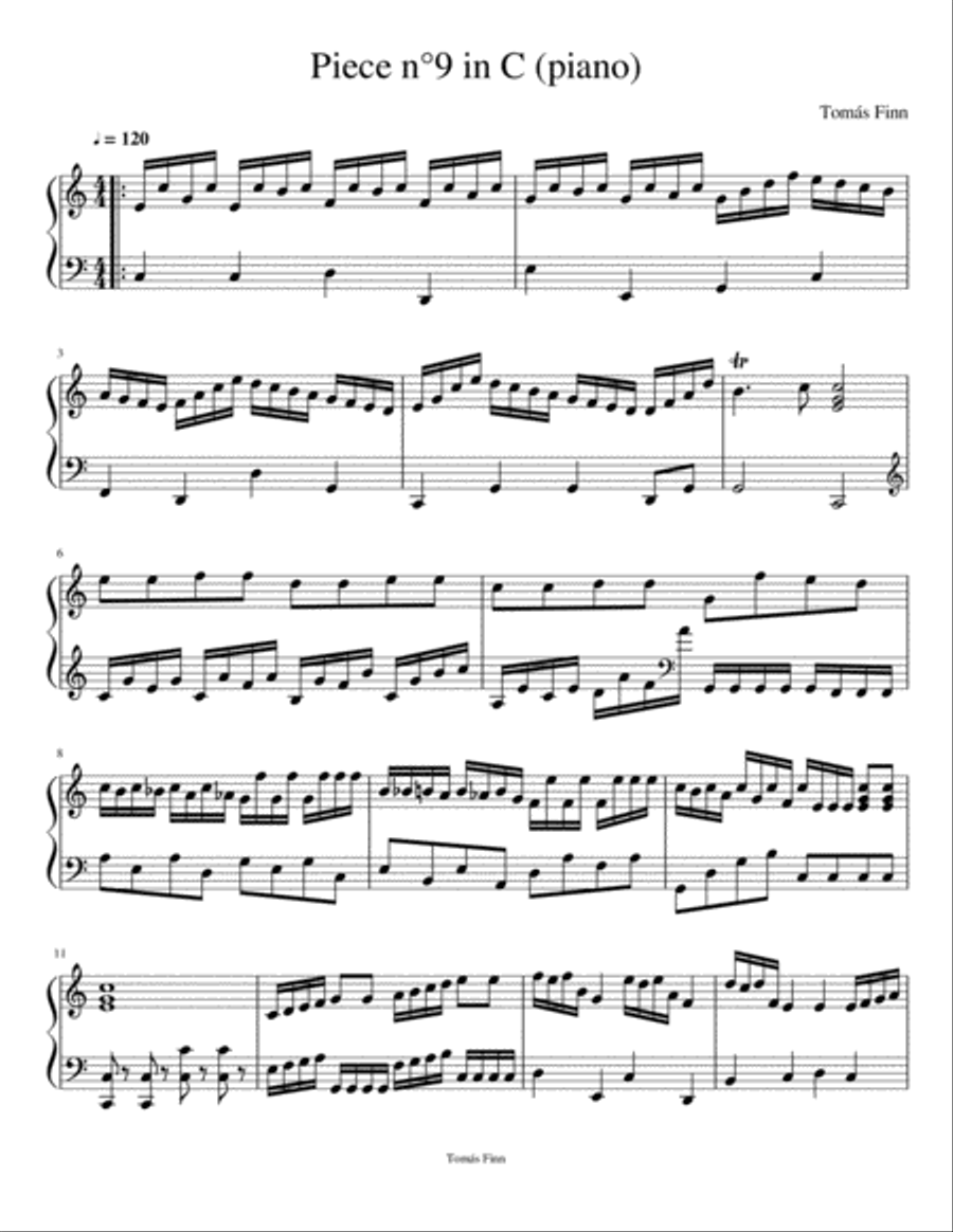 Piece n°9 in C (piano) Piano Solo scores gallery preview page 1