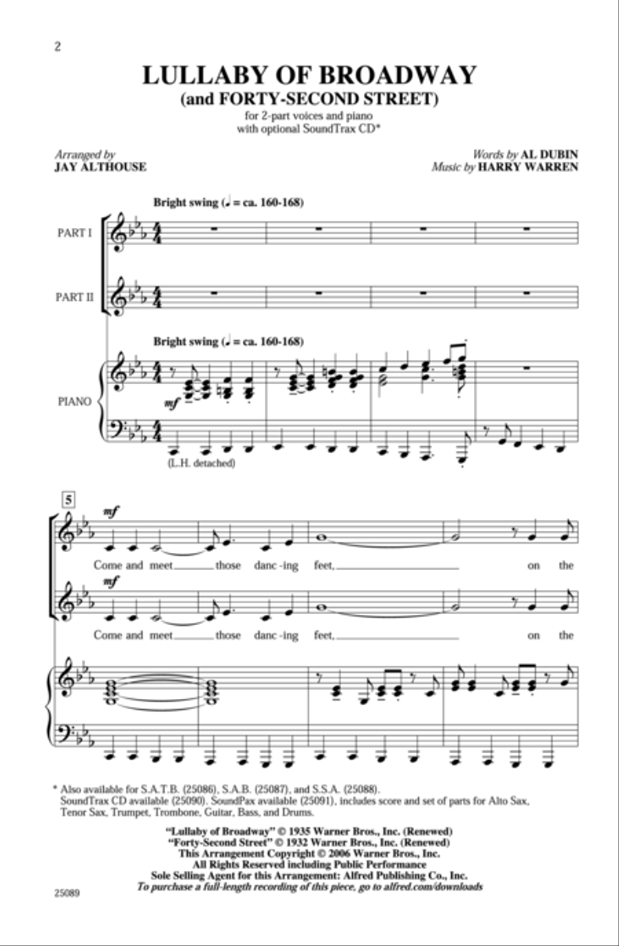 Lullaby of Broadway (and Forty-Second Street) 2-Part scores gallery preview page 12