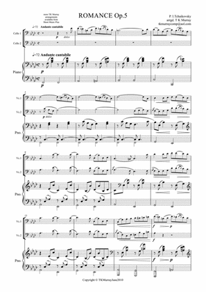 Tchaikovsky - Romance Op.5 - 2 Cellos & Piano