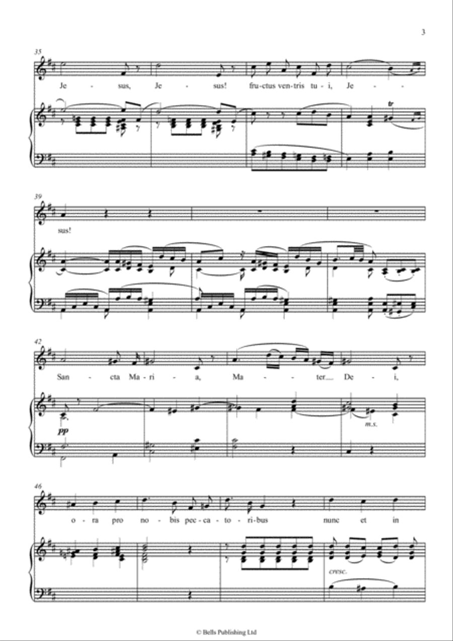 Ave Maria (D Major) Voice Solo scores gallery preview page 3