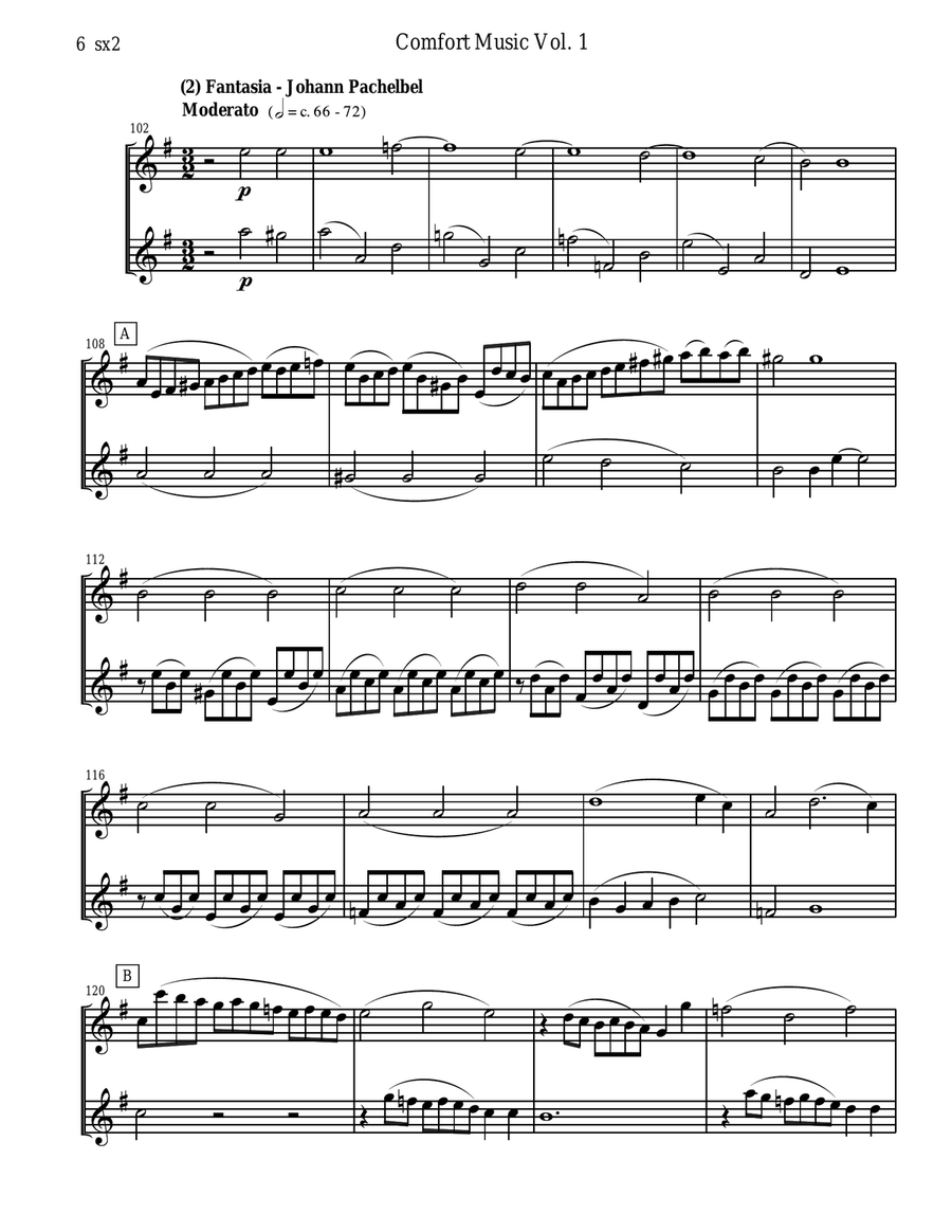Comfort Music for Saxophone Duet Woodwind Duet scores gallery preview page 6