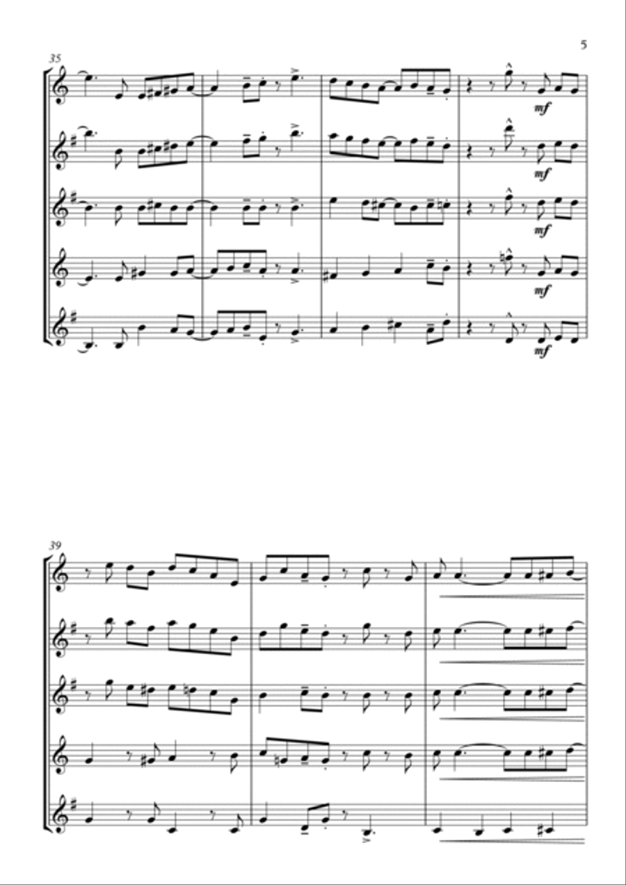 It Came Upon A Midnight Clear - Traditional and Jazz Arrangements for Saxophone Quartet Saxophone Quartet scores gallery preview page 5