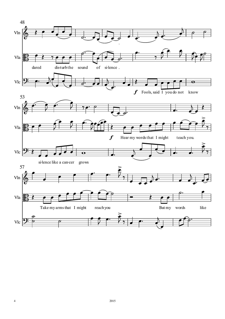 The Sound Of Silence String Trio scores gallery preview page 4