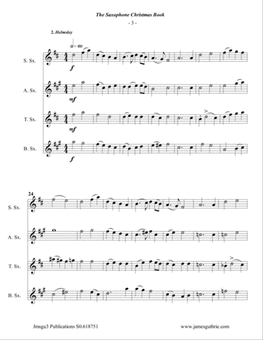 Guthrie: The Saxophone Choir Christmas Book Tenor Saxophone scores gallery preview page 3