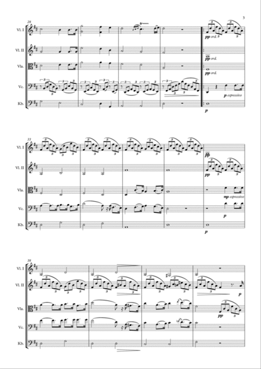 Cantique de Noel Cantique de Noel String Quintet scores gallery preview page 3