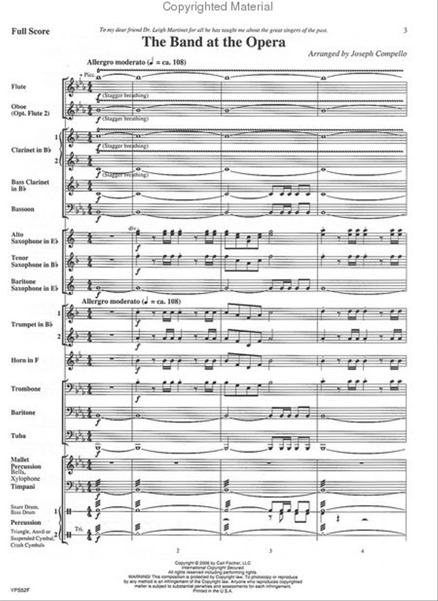 The Band at the Opera Concert Band scores gallery preview page 2