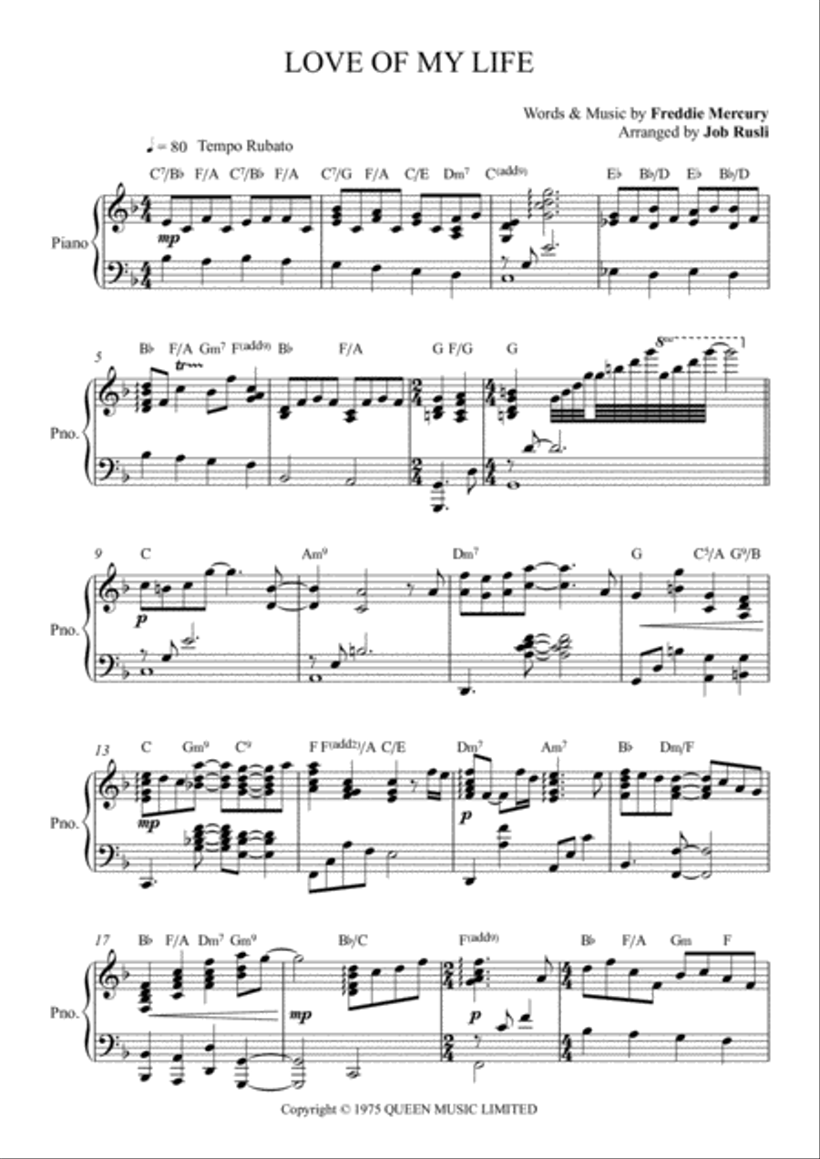 Love Of My Life Love Of My Life Voice scores gallery preview page 1