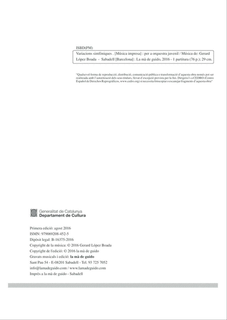 Variacions simfòniques Full Orchestra scores gallery preview page 4