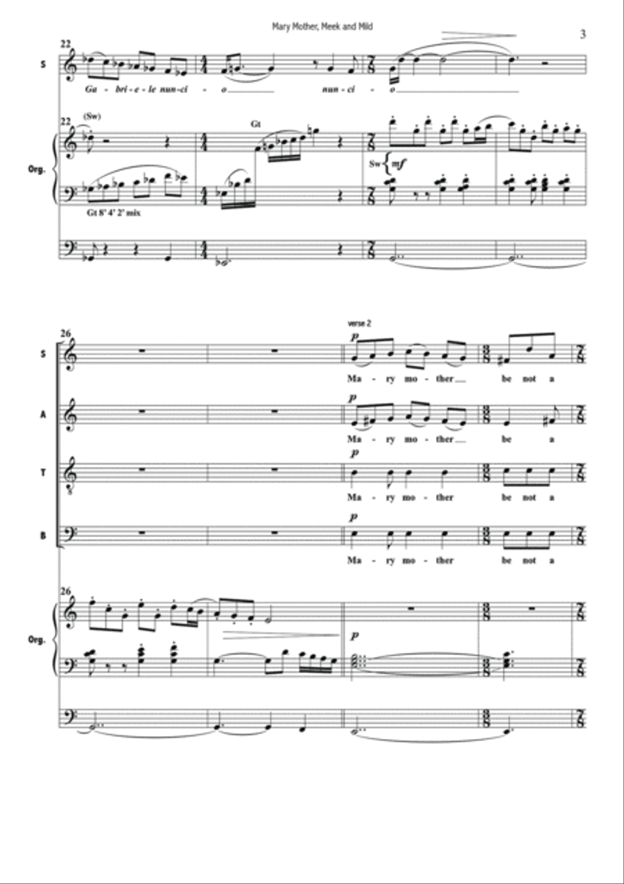 Mary Mother Meek and Mild 4-Part scores gallery preview page 5
