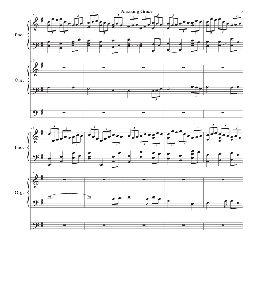 Amazing Grace Piano Organ Duet with Jesu Joy