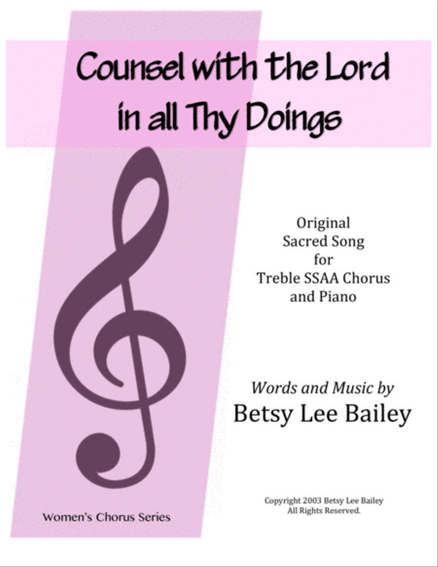Counsel with the Lord in All Thy Doings - SSAA SSAA scores gallery preview page 1