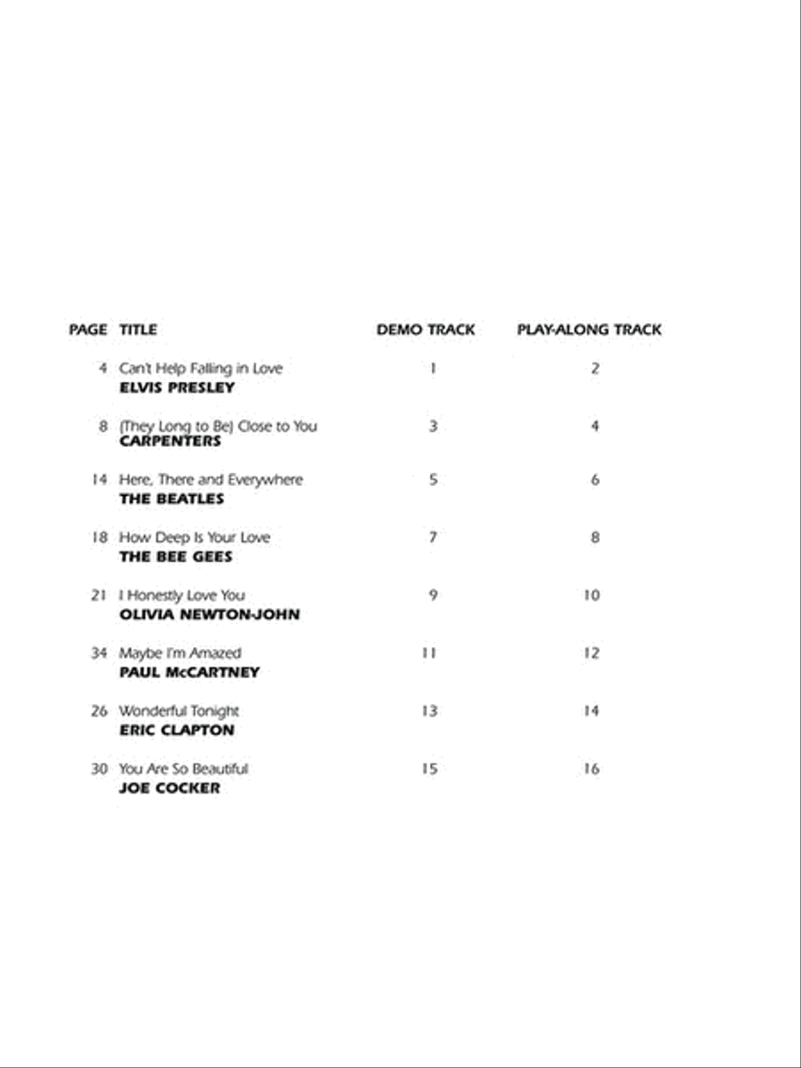 Love Songs Piano, Vocal, Guitar scores gallery preview page 2