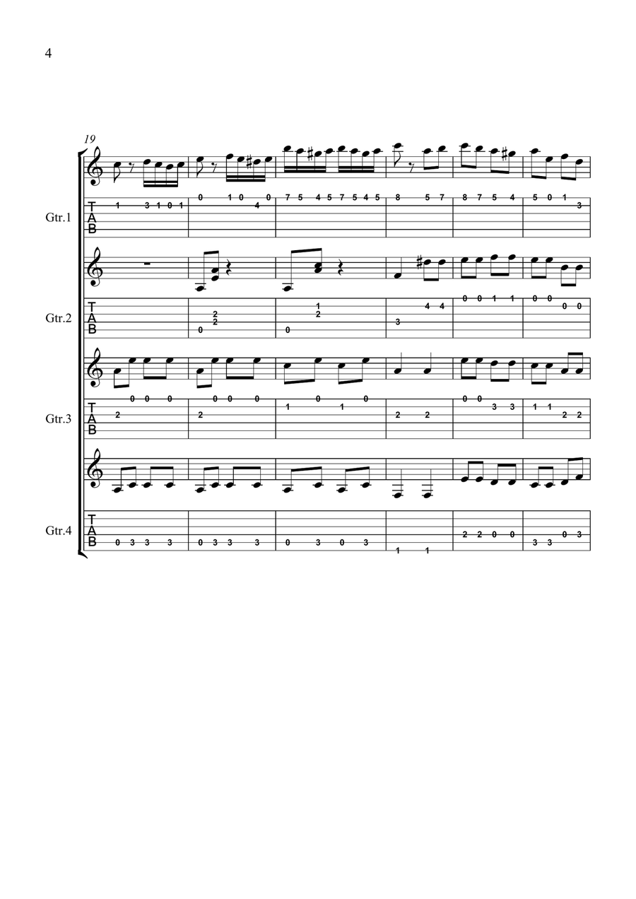 Turkish Dance Mozart Turkish Dance Mozart Acoustic Guitar scores gallery preview page 4
