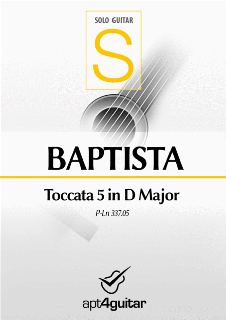 Toccata 5 in D Major Classical Guitar scores gallery preview page 1