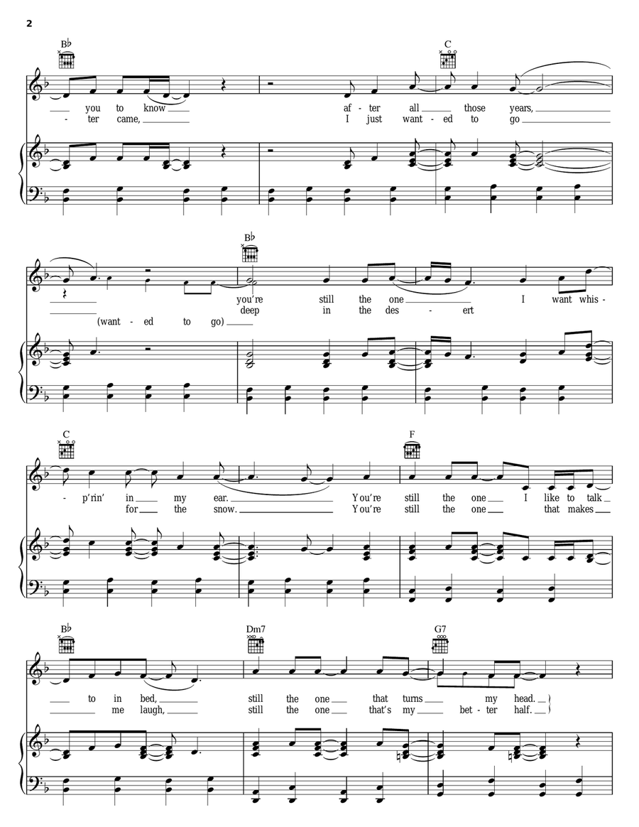 Still The One Piano, Vocal, Guitar scores gallery preview page 2