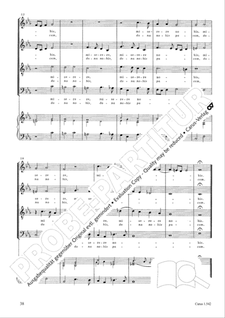 Messa a quattro voci da cappella 4-Part scores gallery preview page 39