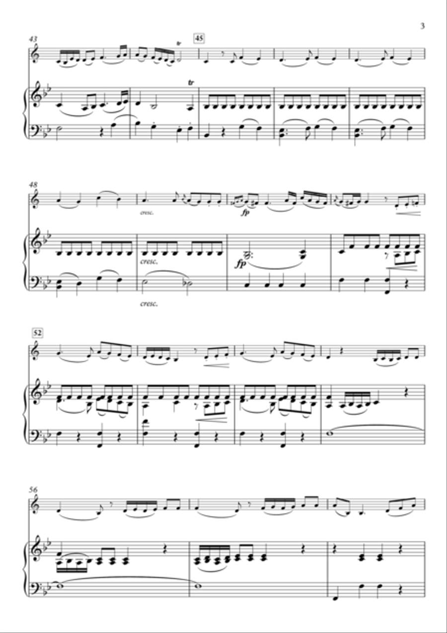 Romance from Concerto No.1 in G Major for Clarinet & Piano Clarinet Solo scores gallery preview page 3