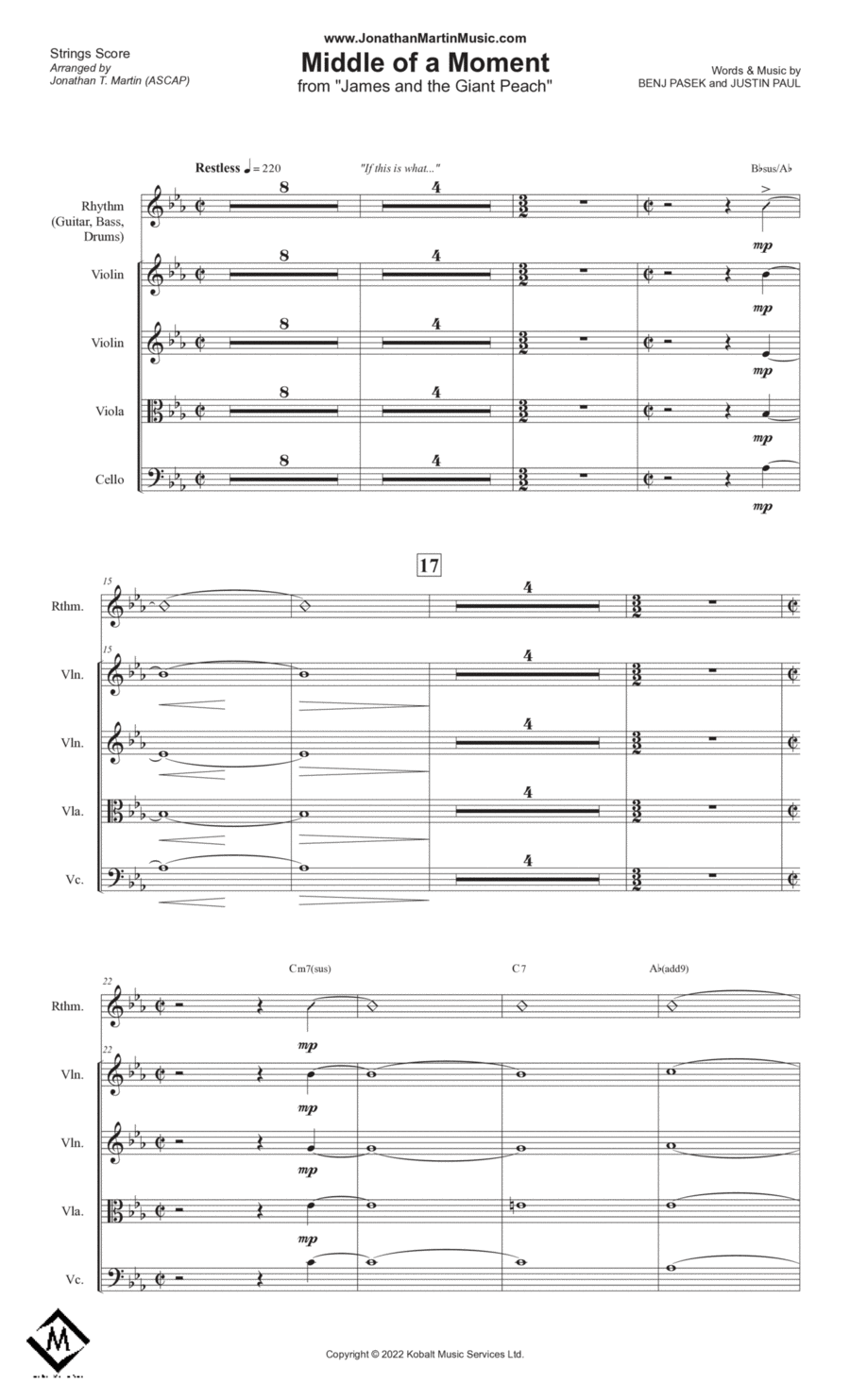 Middle Of The Moment Middle Of The Moment Cello scores gallery preview page 1