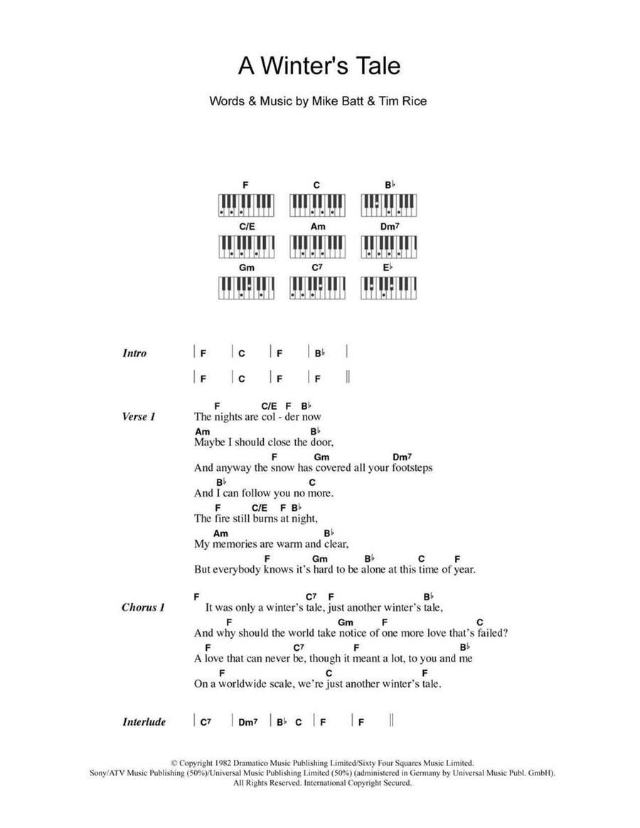 A Winter's Tale Piano scores gallery preview page 1