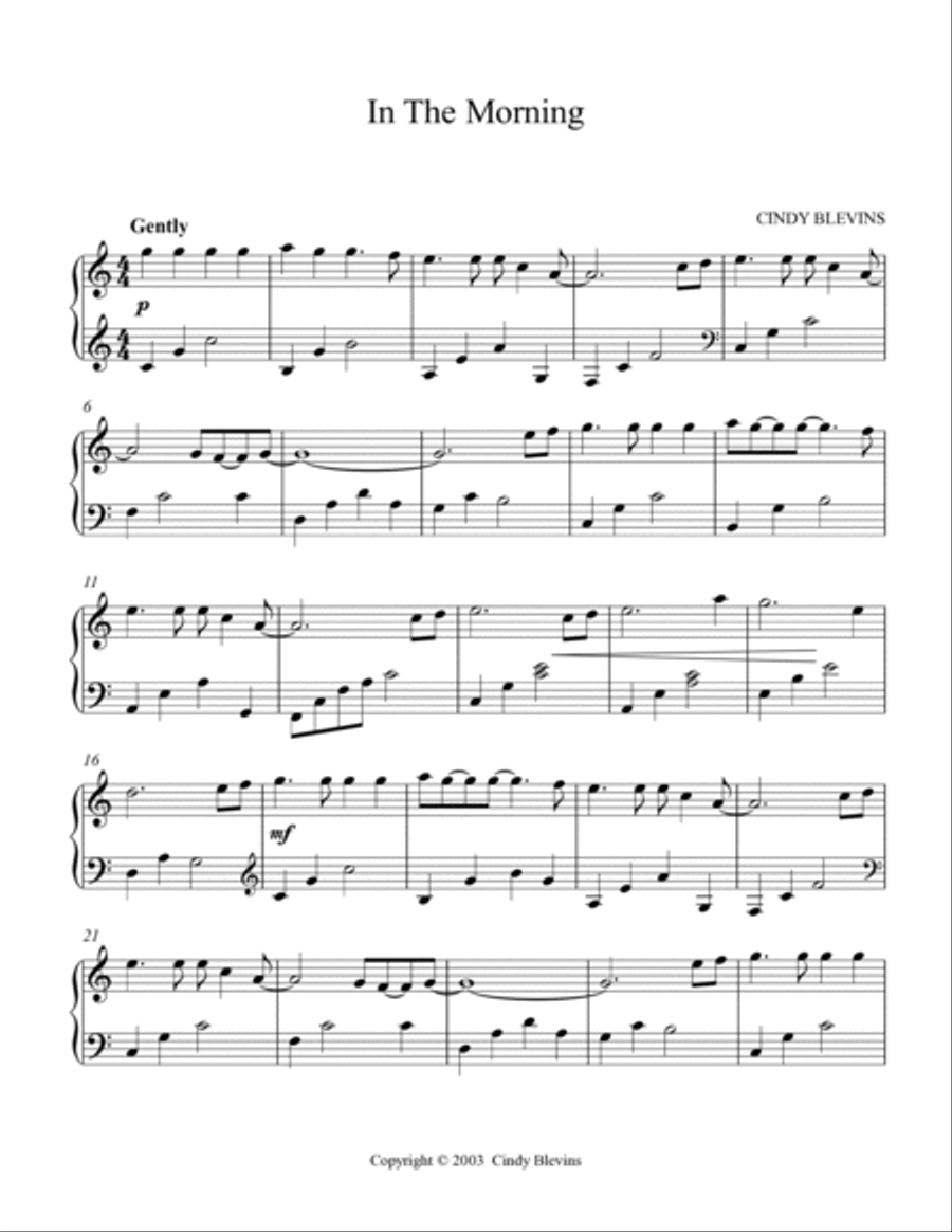In the Morning, original Piano Solo Piano Solo scores gallery preview page 2