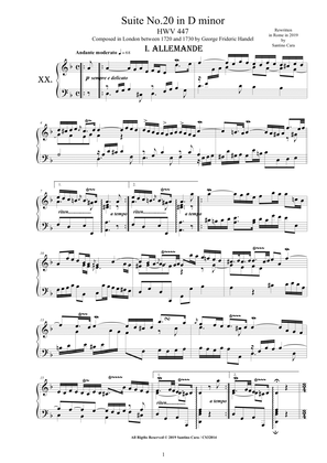 Handel - Piano Suite No.20 in D minor HWV 447